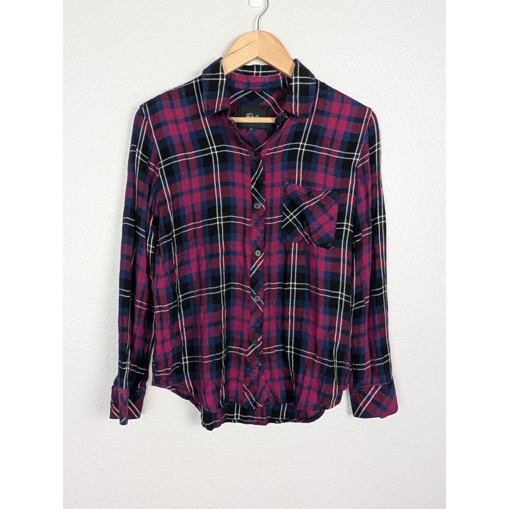 Rails Xs Button Front Hunter Plaid Flannel Shirt - image 2